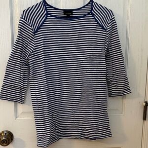 Who What Wear Navy and White Striped Tee